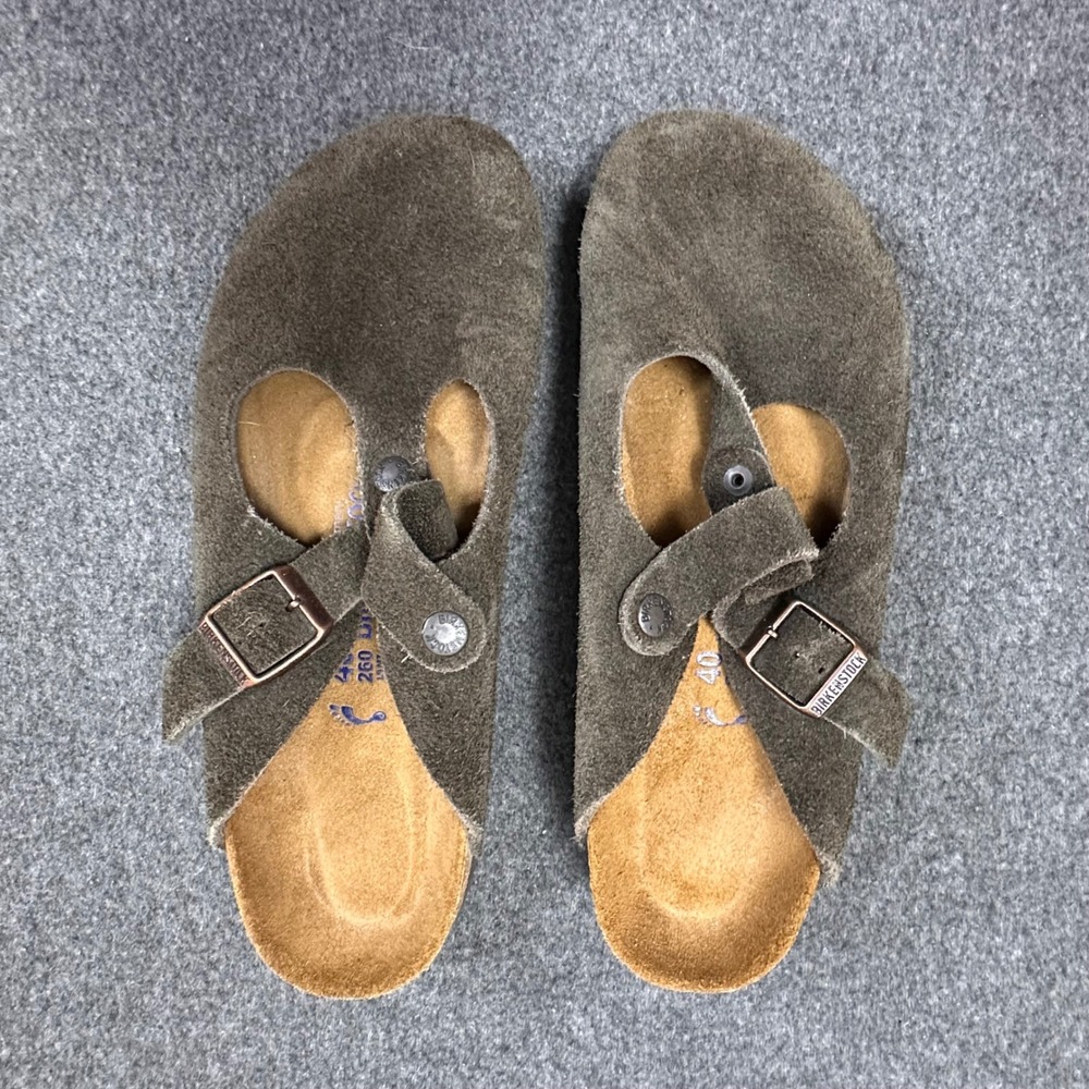 Birkenstock London Mocha Suede Soft Footbed Clogs Shoes Mens 7 Womens 9 EU 40